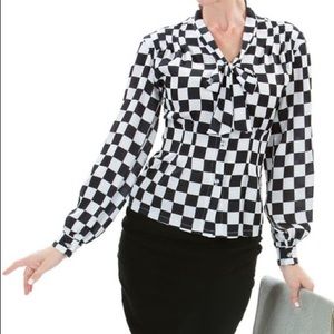 Tatyana 1940s Style Checkered Blouse